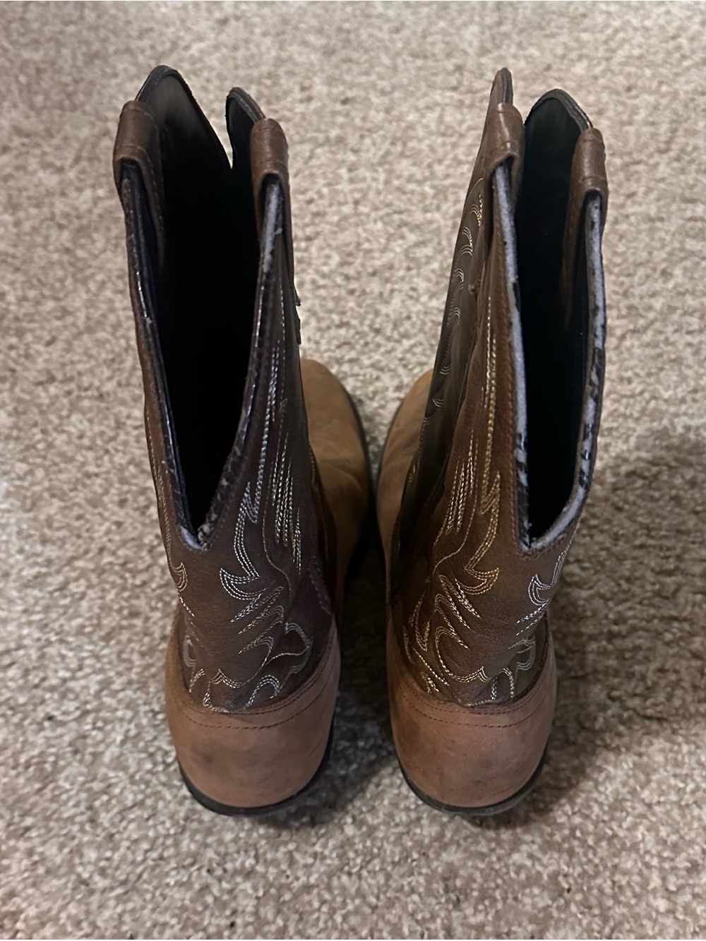 Brown Western Leather Cowboy Boots - Picture 9 of 9